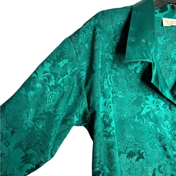 NWT 80s Victoria's Secret Jade Green Gold Crown Label Lounge Top Small w flaws - Picture 4 of 10